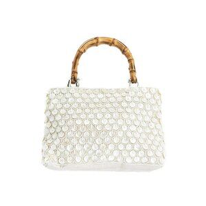 NWT Beaded Scallop Seashell purse bamboo handles
